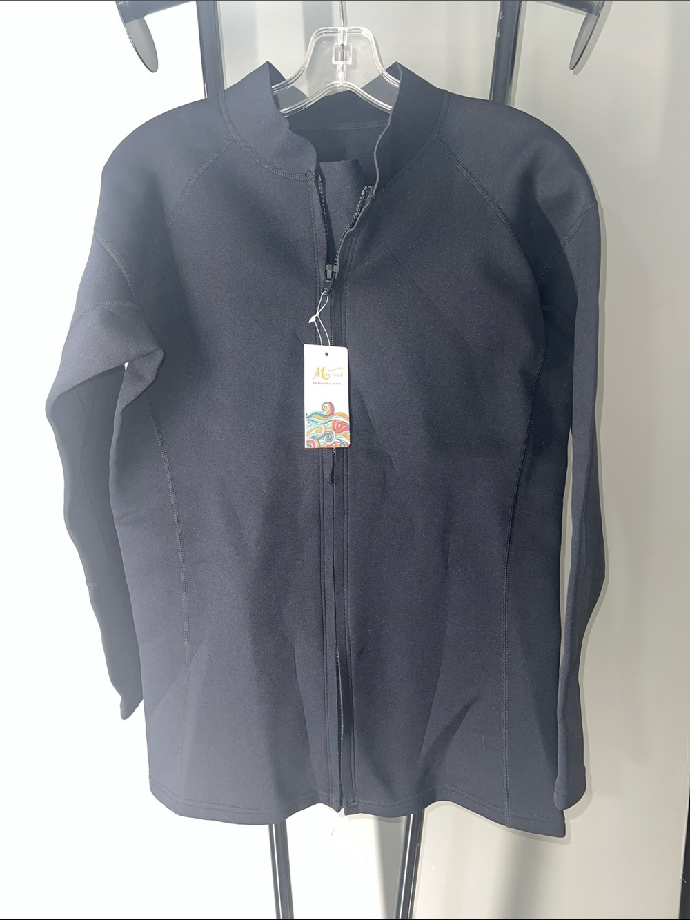 Micosuza Brand Black Performance Full-Zip Jacket Wetsuit